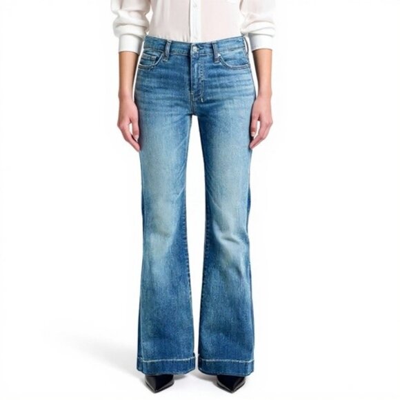 7 For All Mankind Y2K Dojo Jeans, Women's High Rise Wide Flare, Size 30/33 - Picture 2 of 15